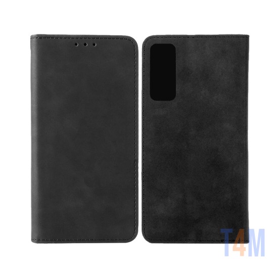 Leather Flip Cover with Internal Pocket for TCL 30 Black